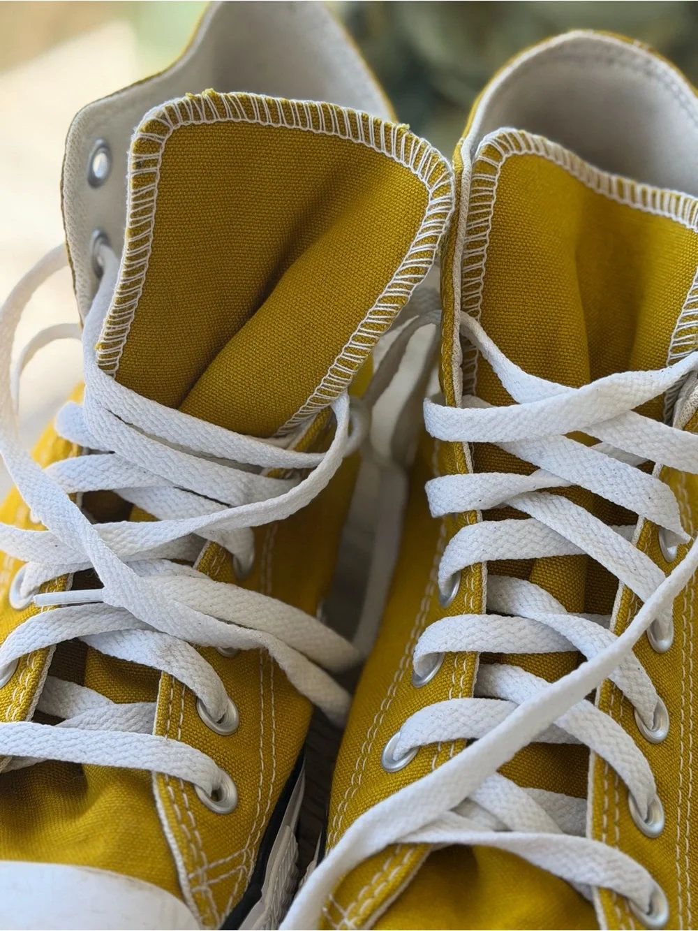 Converse Kids High-Top Sneakers in Mustard Yellow with White Accents